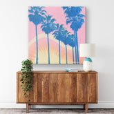 Sunset Boulevard, California, Mid Century Modern Deco Retro Watercolor Art Wall Art