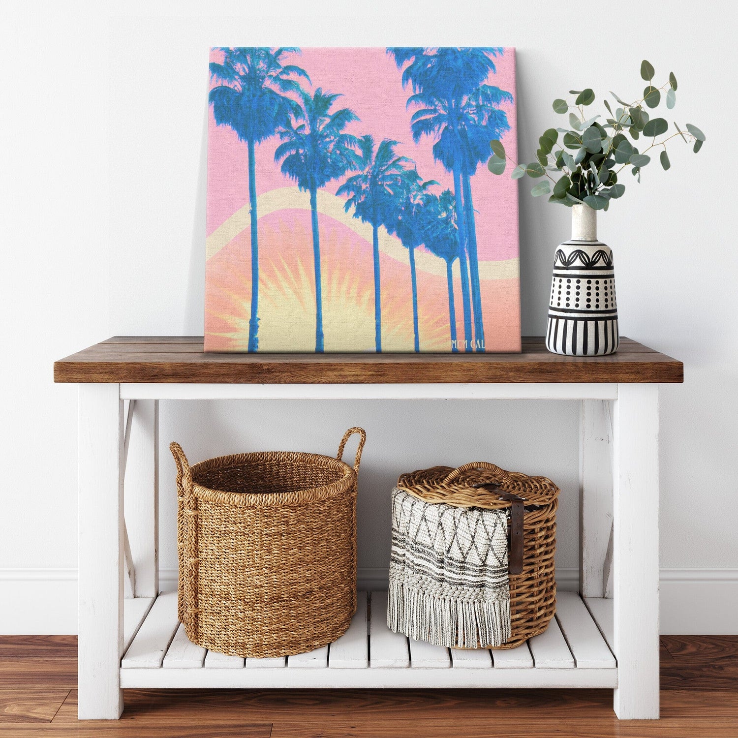 Sunset Boulevard, California, Mid Century Modern Deco Retro Watercolor Art Wall Art