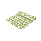 Verde Green, Scandi Block Flowers, Vintage Collector, Kitchen, Dining Room, Table Runner (Cotton, Poly) Home Decor