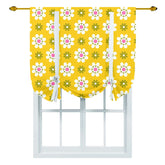 Vintage Daisy, Mid Mod Yellow, Pink, Green MCM Tie Up Curtain Curtains