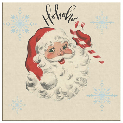 Vintage Santa, Mid Mod, Christmas Ho Ho Ho Wall Art Wall Art