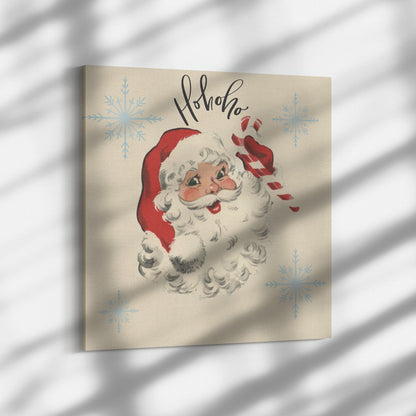 Vintage Santa, Mid Mod, Christmas Ho Ho Ho Wall Art Wall Art