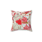 Vintage Valentine,  KIttie Cat, Love, Be My Valentine, Hearts, Aged, Kitschy Cute, Valentine Pillow And Insert Home Decor