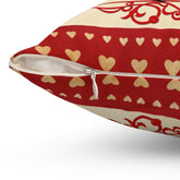 Vintage Valentine Retro Red Hearts Boy, Girl Love Valentine Heart Pillow Home Decor