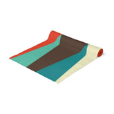 Mid Century Modern Abstract, Chocolate Brown, Teal Blue, Aqua, MCM Mid Mod Table Runner Home Decor White / 90&