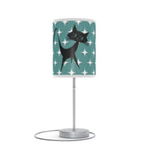 Mid Mod, Aqua Blue, White Starburst, Retro Atomic Cat, Mid Century Modern, MCM Table, Living Room, Bedroom, Office Lamp on a Stand Home Decor White / Silver / One size Mid Century Modern Gal
